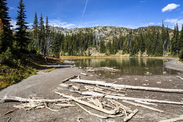 Schmelzwassersee am Mount Rainier vom Burroughs Mountain Trail aus, Mount Rainier National Park, Washington State, Vereinigte Staaten von Amerika, Nordamerika - RHPLF18301