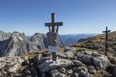 Summit cross on Schneibstein mountain at Berchtesgaden Alps, Austria - ZCF01014