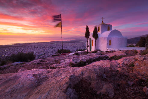 Prophetin Ilias auf dem Berg Himettus und Blick auf Athen. - CAVF90677