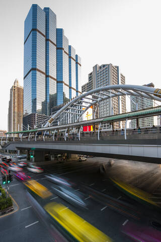 Chong Nonsi pedestrian bridge in Bangkok's Sathorn area stock photo