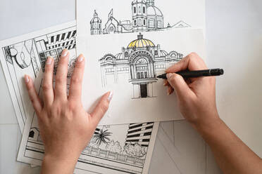 Hands drawing architecture and design - CAVF91041