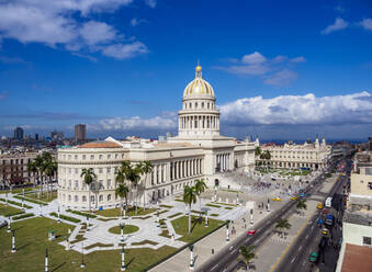 El Capitolio und Paseo del Prado, Blick von oben, Havanna, Provinz La Habana, Kuba, Westindien, Mittelamerika - RHPLF18467