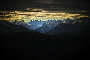 Dramatic clouds over peaks of Karwendel range at dusk - MRF02390