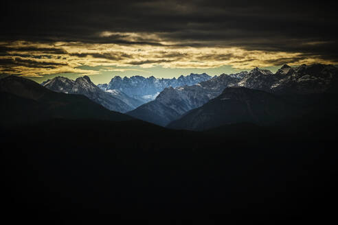 Dramatic clouds over peaks of Karwendel range at dusk - MRF02390