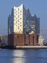 Germany, Hamburg, Elbphilharmonie at dusk - RJF00838