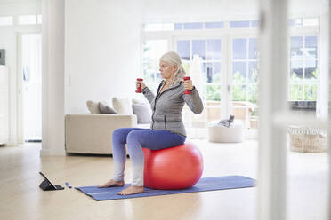 Mature Woman With Fitness Ball Stock Photo - Download Image Now -  Exercising, Women, Senior Adult - iStock