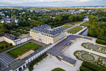 Aerial of Augustusburg Palace, UNESCO World Heritage Site, Bruhl, North Rhine-Westphalia, Germany, Europe - RHPLF18550