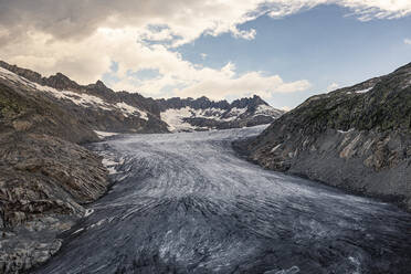 Schweiz, Wallis, Obergoms, Rhonegletscher und Berge - MSUF00317