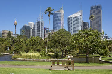 Skyline von den Botanischen Gärten, Sydney, New South Wales, Australien, Pazifik - RHPLF18581