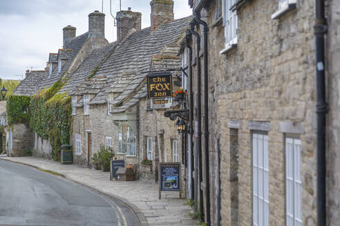 Ansicht der Cottages in der West Street, Corfe, Dorset, England, Vereinigtes Königreich, Europa - RHPLF18620