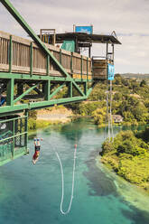 Bungee Jumping, Waikato River, Taupo, Waikato, Nordinsel, Neuseeland, Pazifik - RHPLF18767