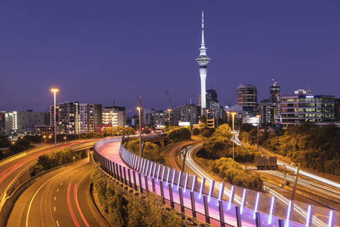 Blick vom Lightpath zum Sky Tower, Auckland, Nordinsel, Neuseeland, Pazifik - RHPLF18775