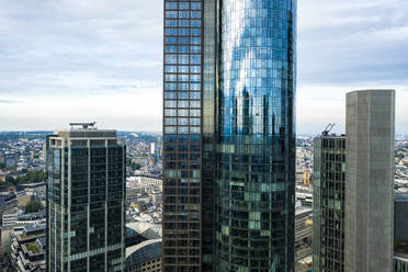Germany, Hesse, Frankfurt, Aerial view of downtown skyscrapers - TAMF02727