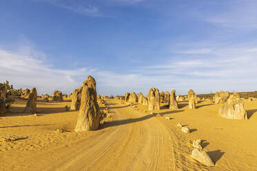 Australien, Ozeanien, Westaustralien, Cervantes, Namburg National Park, Schotterstraße in der Pinnacles Wüste - FOF11896