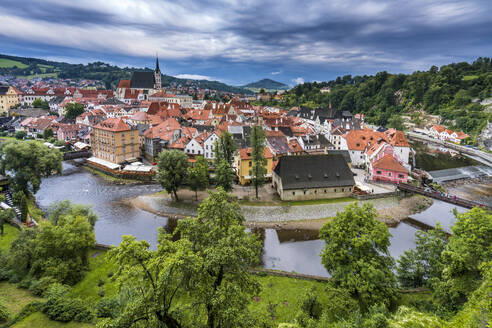 Historisches Zentrum von Cesky Krumlov, Südböhmische Region, Tschechische Republik - CAVF91905