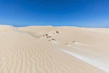 Cirrus clouds and blue sky over the white gypsum sand dune…