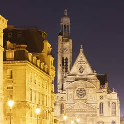 France, Ile-de-France, Paris, Saint-Etienne-du-Mont church at night - AHF00264