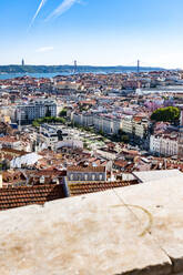 Portugal, Lisbon, View of city from Miradouro Nossa Senhora do Monte - EGBF00600