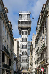 Portugal, Lisbon, Elevador de Santa Justa and old town buildings - EGBF00624