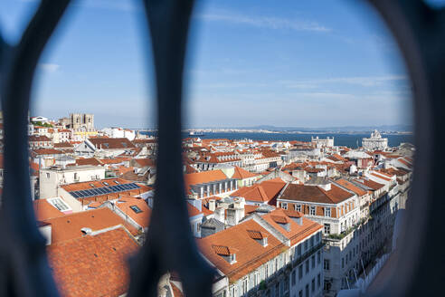 Portugal, Lisbon, Baixa, Old town buildings seen from Elevador de Santa Justa - EGBF00627