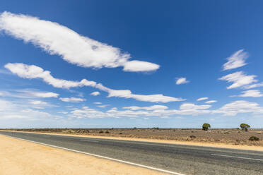 Australien, Südaustralien, Nullarbor Plain, Eyre Highway in der Wüste - FOF12003