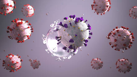 Dreidimensionale Darstellung der Mutation des Coronavirus - ALF00782