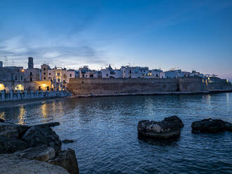 Sea against Monopoli city during dusk at Apulia, Italy - AMF09028