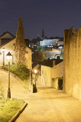 Street of Luxembourg City at night, Luxembourg - AHF00311