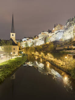 Johanneskirche am Fluss Alzette, Luxemburg-Stadt, Luxemburg - AHF00314