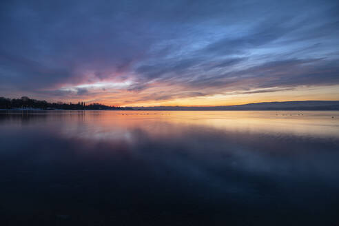 Long exposure of Lake Constance at cloudy sunrise - ELF02352