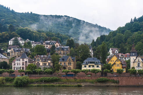 Deutschland, Baden-Württemberg, Heidelberg, Flussuferhäuser im Stadtteil Neuenheim - TAMF02867