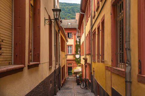 Deutschland, Baden-Württemberg, Heidelberg, Leere Altstadtgasse - TAMF02877