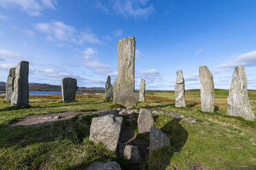 Callanish Stones, stehende Steine aus dem Neolithikum, Isle of Lewis, Äußere Hebriden, Schottland, Vereinigtes Königreich, Europa - RHPLF19085