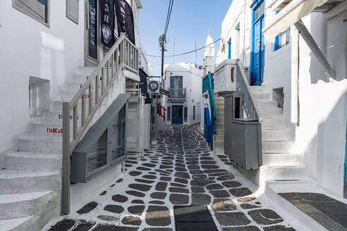 Die weiß getünchte Altstadt von Horta, Mykonos, Kykladen, Griechische Inseln, Griechenland, Europa - RHPLF19197