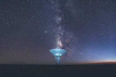 Very Large Array satellite dish under the Milky Way in New Mexico - CAVF92364