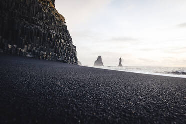 Detail of black sand on Reynisfjara beach in Iceland - CAVF92506