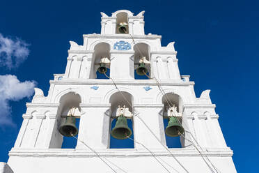 Bell tower, traditional village of Megalochori, Santorini, Cyclades, Greek Islands, Greece, Europe - RHPLF19266