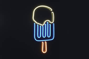 Illuminated ice cream symbol on black wall - NMCF00015