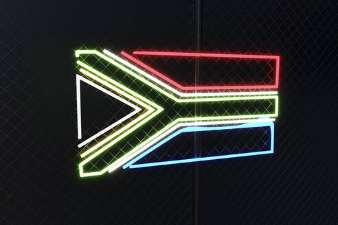 Illuminated South African flag on chainlink fence - NMCF00029