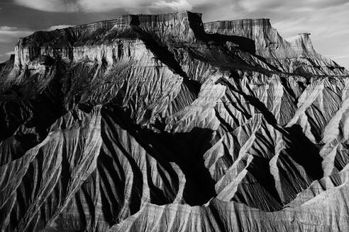 The desert landscape of the Bardenas Reales in Navarra, Spain - CAVF93264