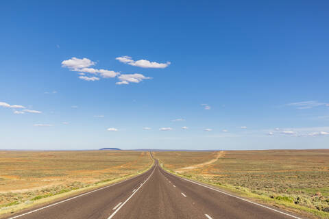 Australia, South Australia, Stuart Highway through desert stock photo