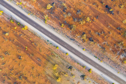 Australien, Südaustralien, Luftaufnahme des Stuart Highway im Lake Hart Gebiet - FOF12113