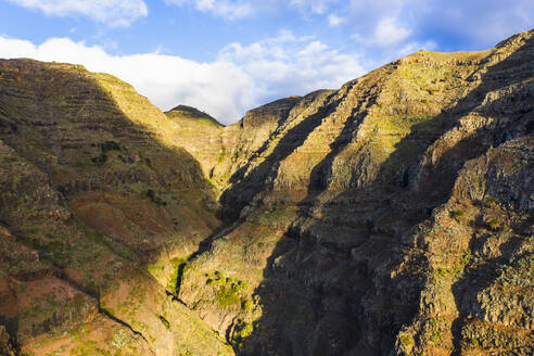 Drone view of mountain valley on La Gomera island - SIEF10111