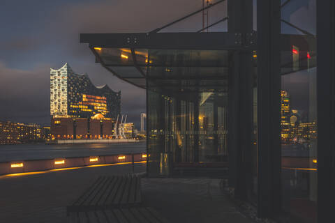 Germany, Hamburg, Anleger theatre and Elbe Philharmonic Hall stock photo