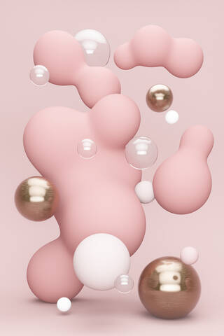 Bubbles against pink background  stock photo