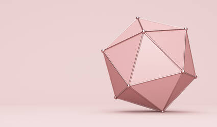 Polyhedron shape against pink background - JPSF00066