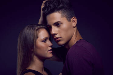 Fashion portrait of young beautiful couple - CAVF93456