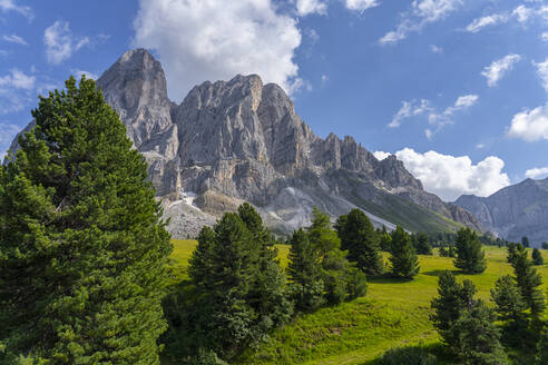 Panoramablick auf das Wurzjoch und den Peitlerkofel im Sommer - LOMF01235