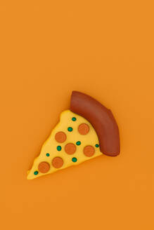 Three dimensional render of single pizza slice - GCAF00072