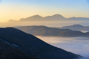 Mountains during sunrise at Furlo Gorge, Marche, Italy - LOMF01239